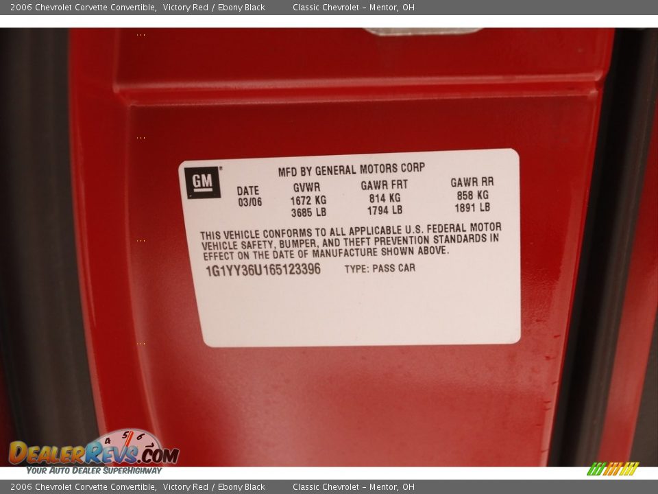 2006 Chevrolet Corvette Convertible Victory Red / Ebony Black Photo #22