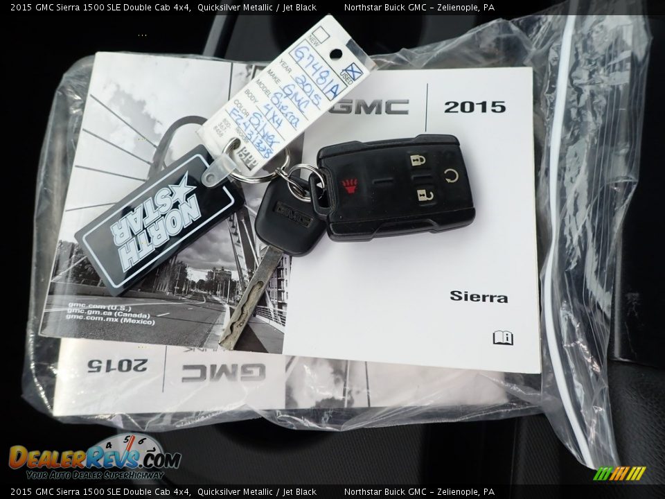 2015 GMC Sierra 1500 SLE Double Cab 4x4 Quicksilver Metallic / Jet Black Photo #29