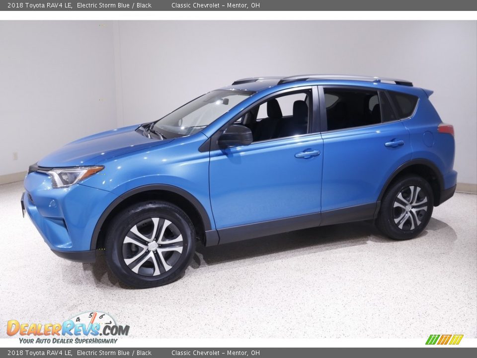 2018 Toyota RAV4 LE Electric Storm Blue / Black Photo #3