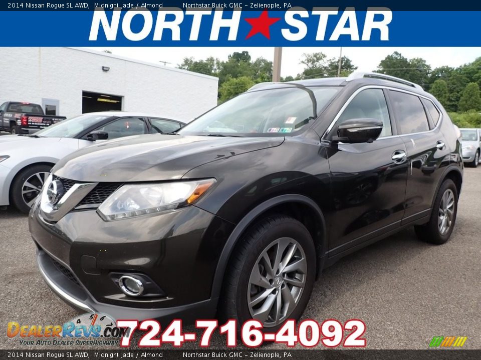 2014 Nissan Rogue SL AWD Midnight Jade / Almond Photo #1