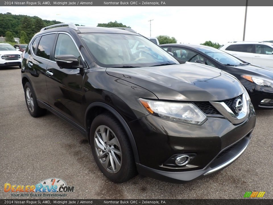 2014 Nissan Rogue SL AWD Midnight Jade / Almond Photo #3