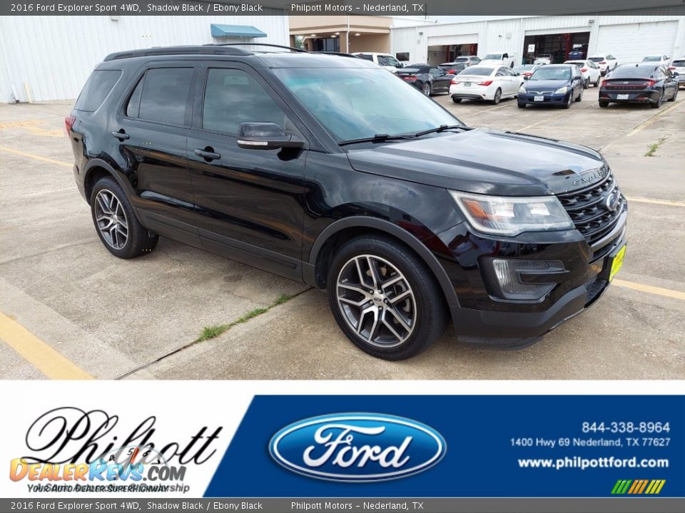 2016 Ford Explorer Sport 4WD Shadow Black / Ebony Black Photo #1