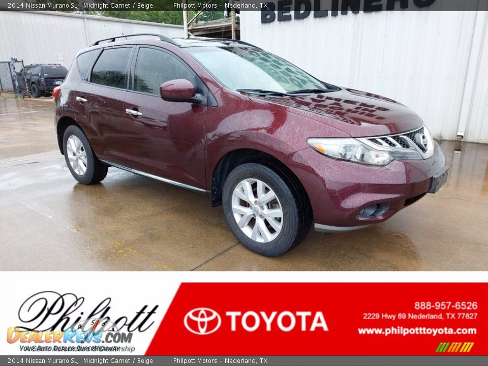 2014 Nissan Murano SL Midnight Garnet / Beige Photo #1