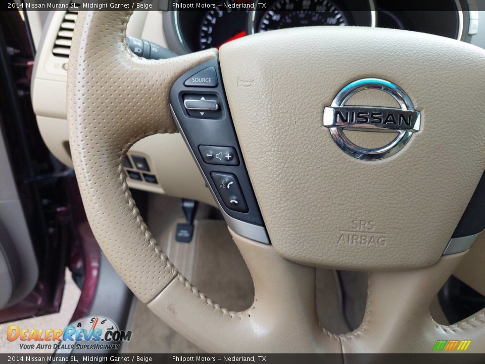 2014 Nissan Murano SL Midnight Garnet / Beige Photo #16
