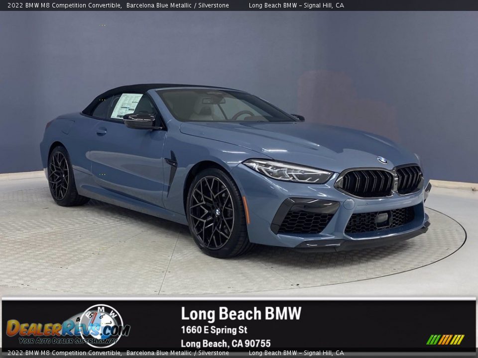 2022 BMW M8 Competition Convertible Barcelona Blue Metallic / Silverstone Photo #1