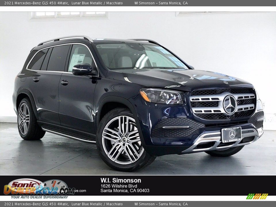 2021 Mercedes-Benz GLS 450 4Matic Lunar Blue Metallic / Macchiato Photo #1