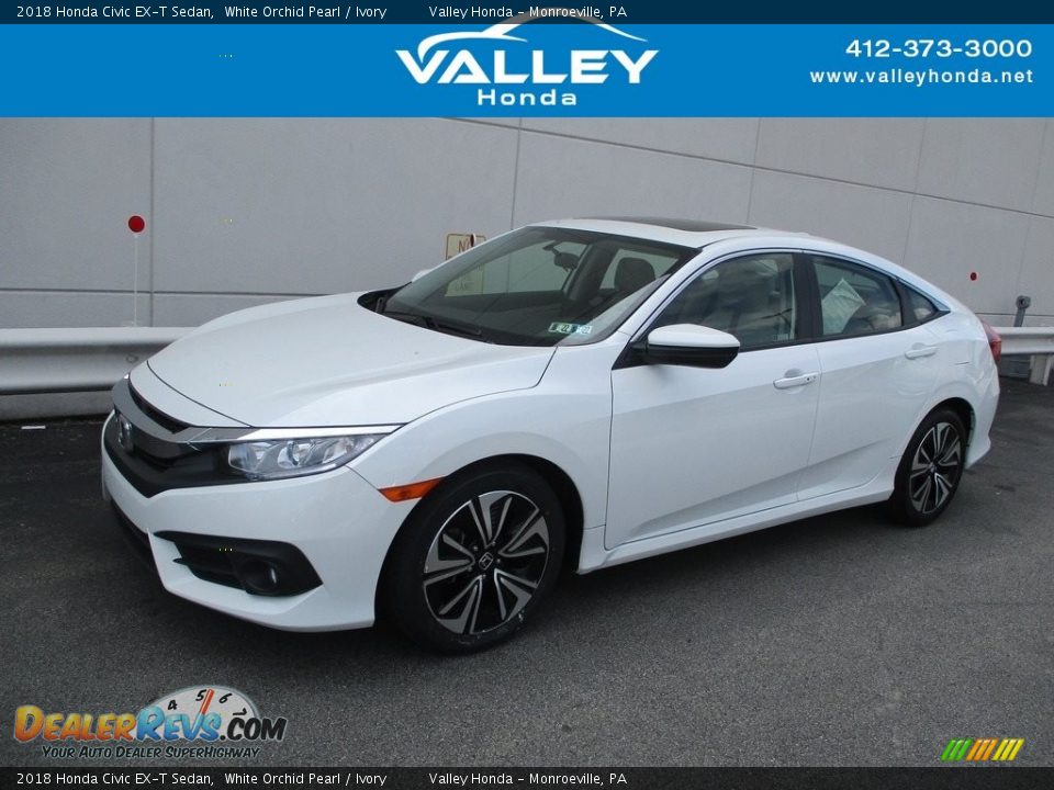 2018 Honda Civic EX-T Sedan White Orchid Pearl / Ivory Photo #1