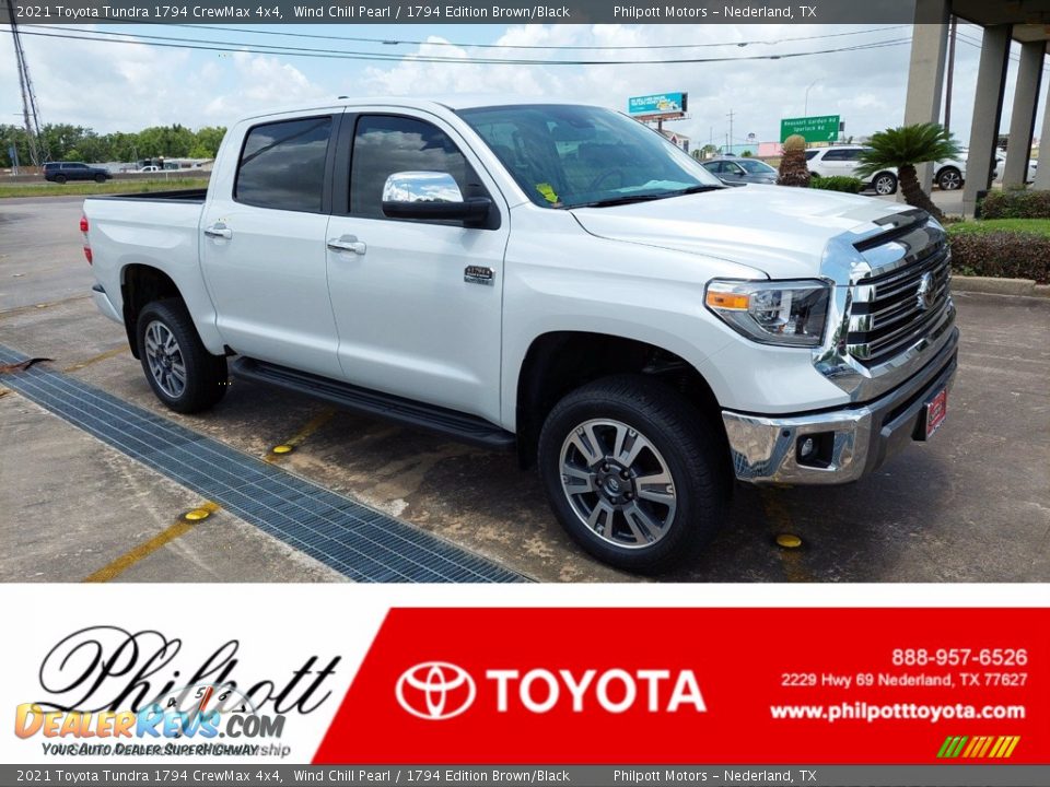 2021 Toyota Tundra 1794 CrewMax 4x4 Wind Chill Pearl / 1794 Edition Brown/Black Photo #1
