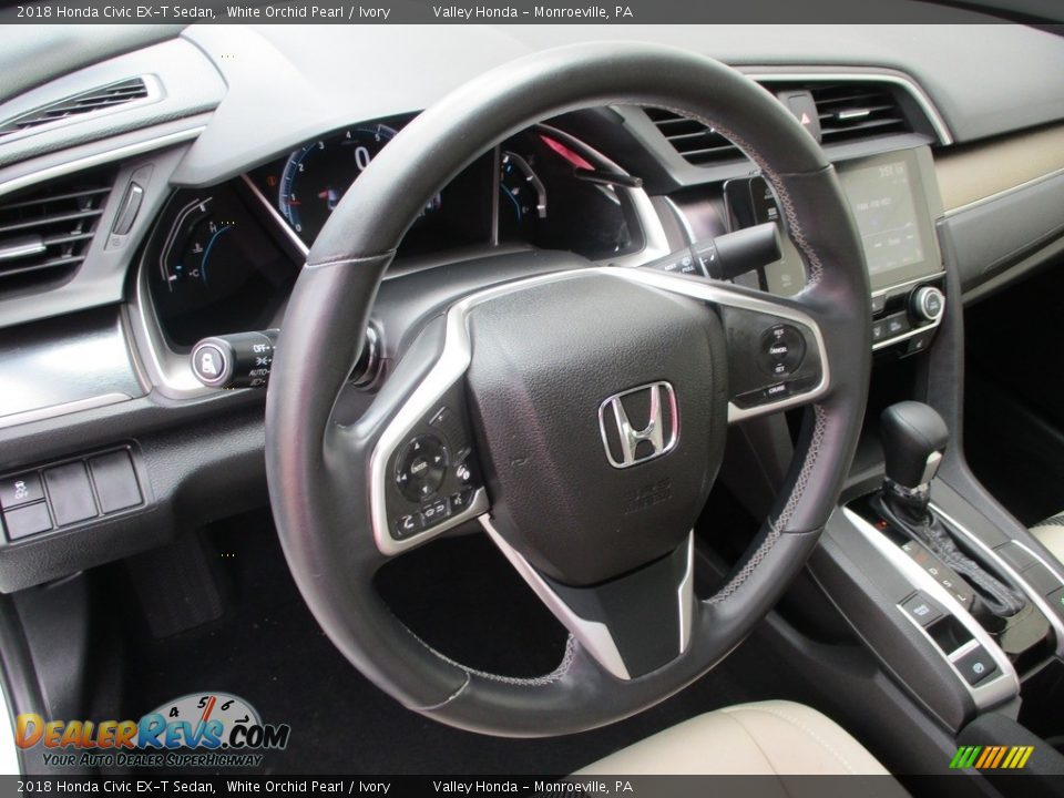 2018 Honda Civic EX-T Sedan White Orchid Pearl / Ivory Photo #14