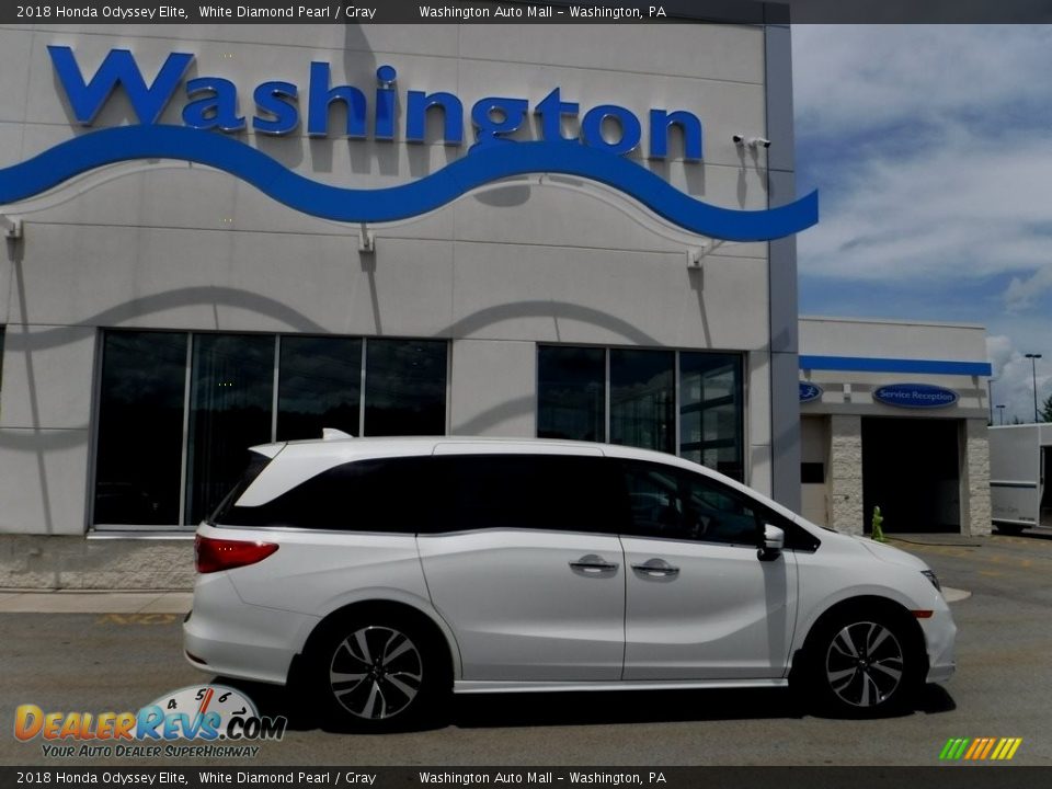 2018 Honda Odyssey Elite White Diamond Pearl / Gray Photo #2