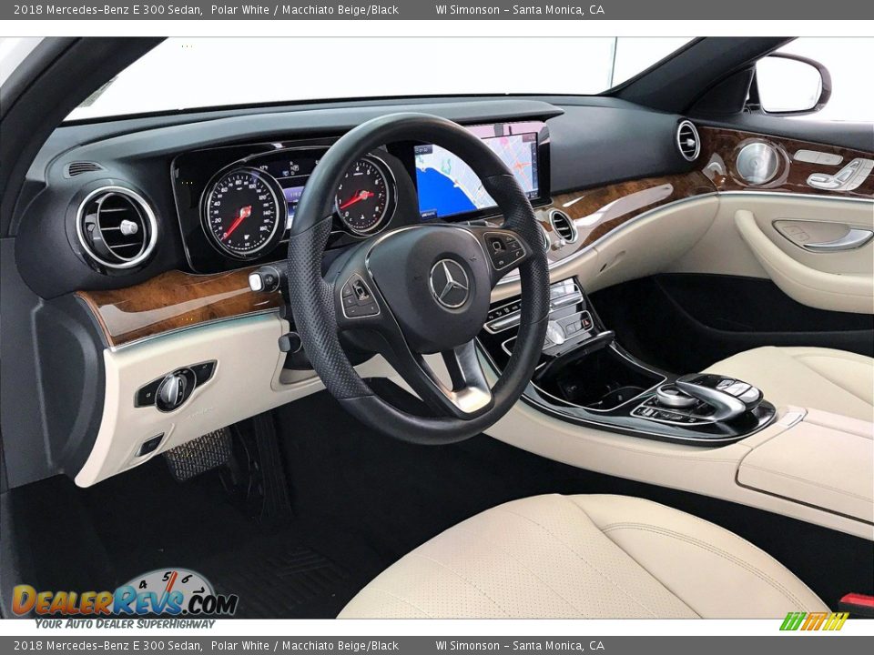 2018 Mercedes-Benz E 300 Sedan Polar White / Macchiato Beige/Black Photo #14