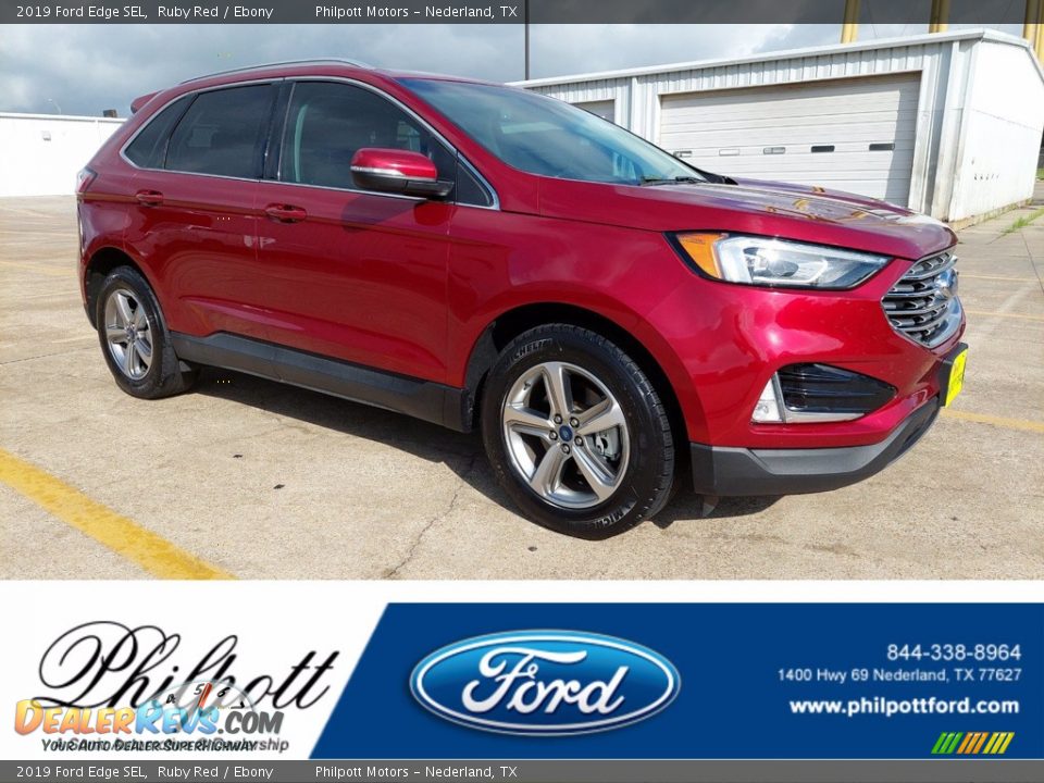 2019 Ford Edge SEL Ruby Red / Ebony Photo #1