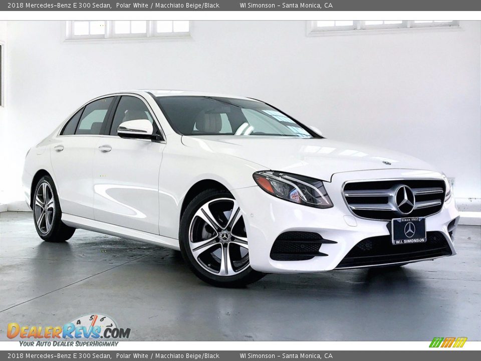 2018 Mercedes-Benz E 300 Sedan Polar White / Macchiato Beige/Black Photo #34