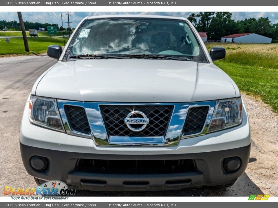 2015 Nissan Frontier S King Cab Glacier White / Steel Photo #9