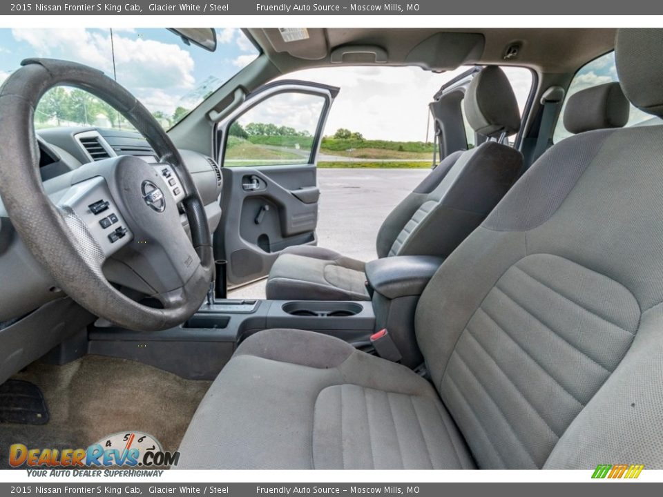 2015 Nissan Frontier S King Cab Glacier White / Steel Photo #19