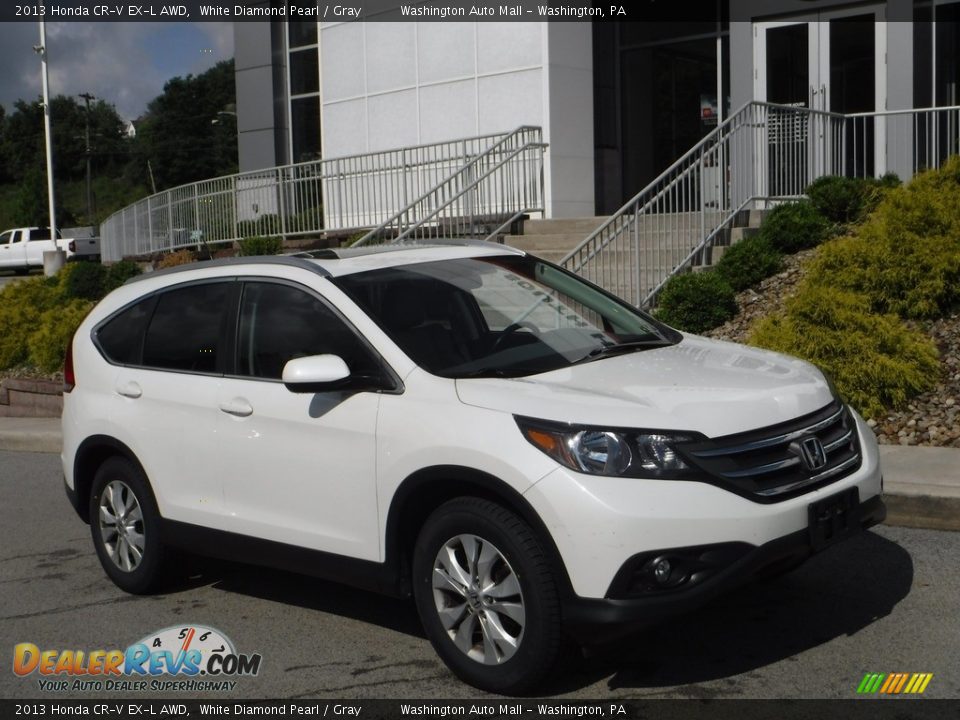 2013 Honda CR-V EX-L AWD White Diamond Pearl / Gray Photo #1