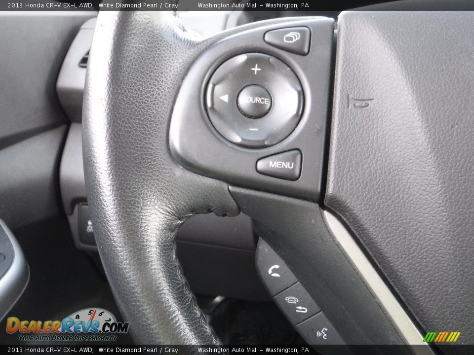 2013 Honda CR-V EX-L AWD White Diamond Pearl / Gray Photo #6