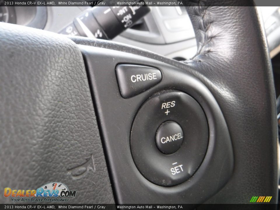 2013 Honda CR-V EX-L AWD White Diamond Pearl / Gray Photo #7