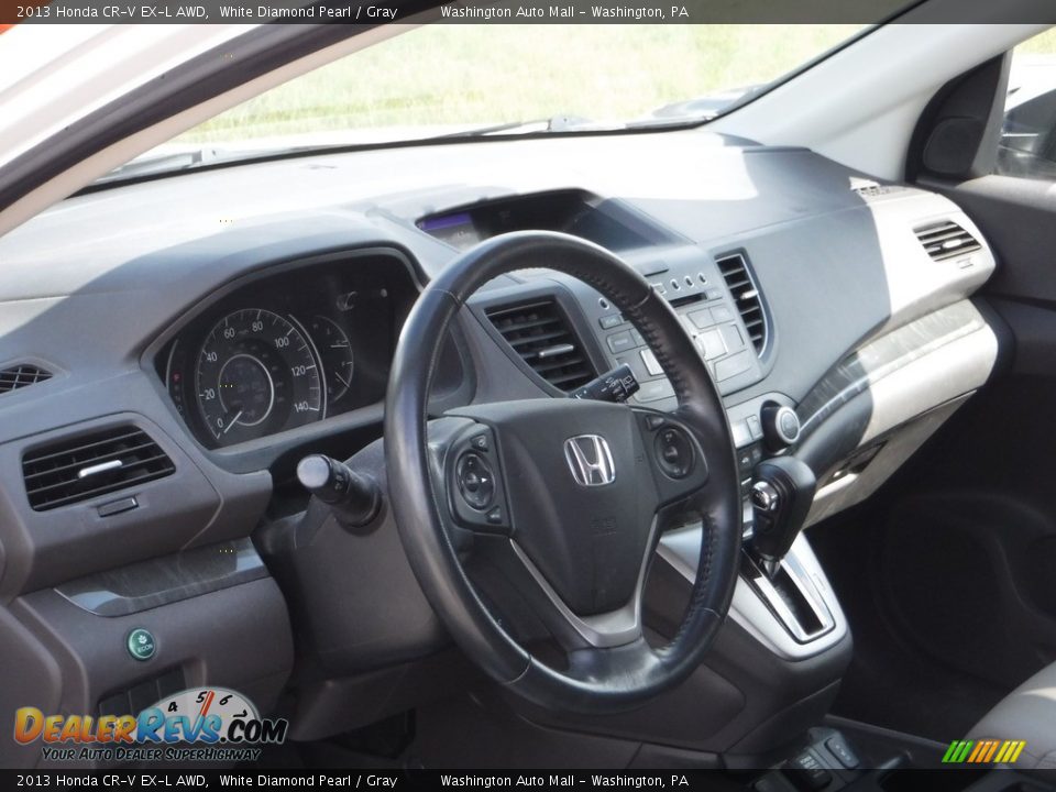2013 Honda CR-V EX-L AWD White Diamond Pearl / Gray Photo #19