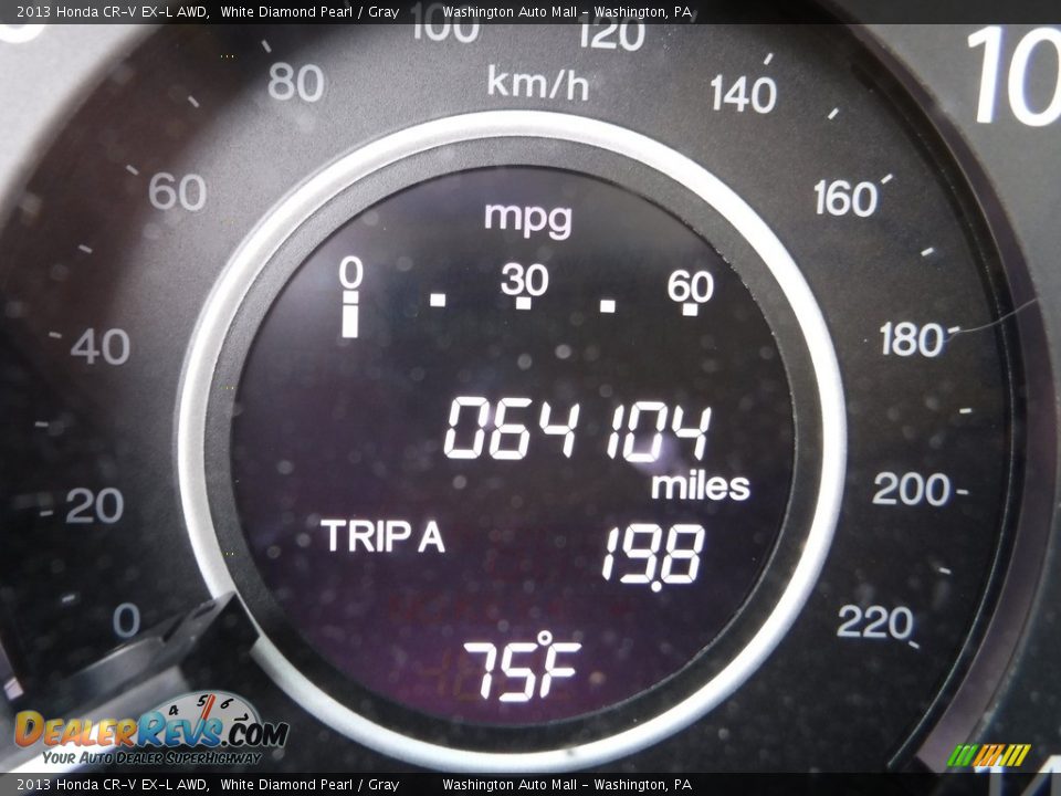 2013 Honda CR-V EX-L AWD White Diamond Pearl / Gray Photo #28