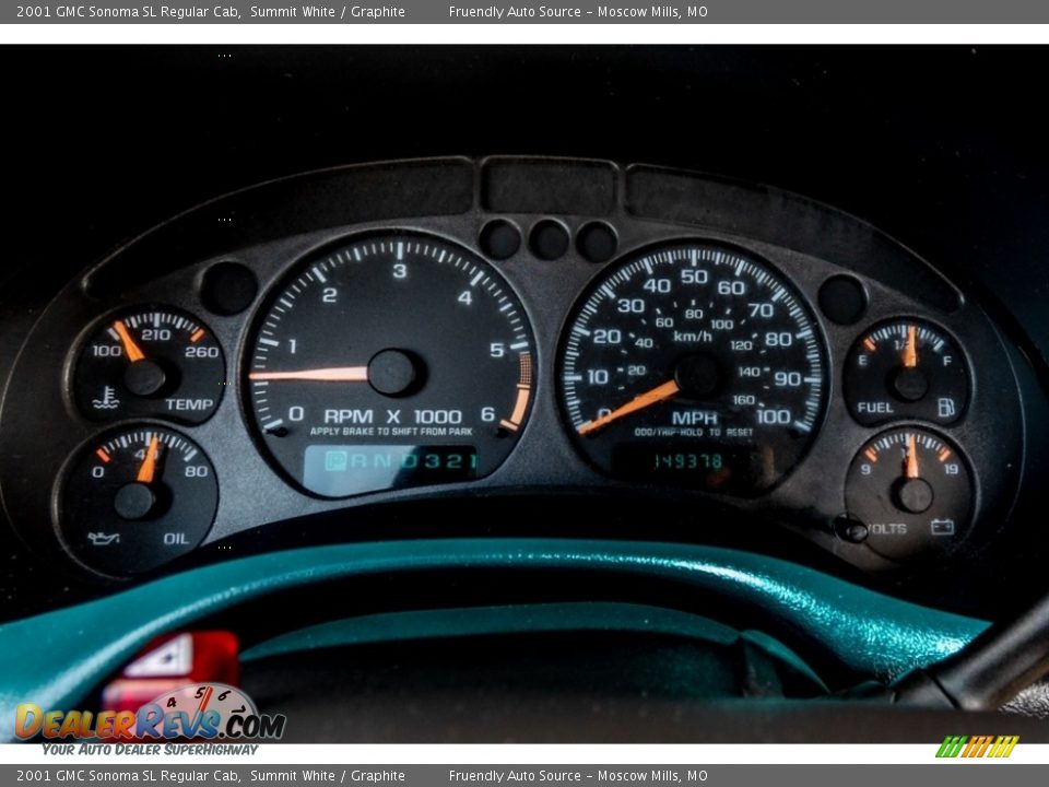 2001 GMC Sonoma SL Regular Cab Gauges Photo #31