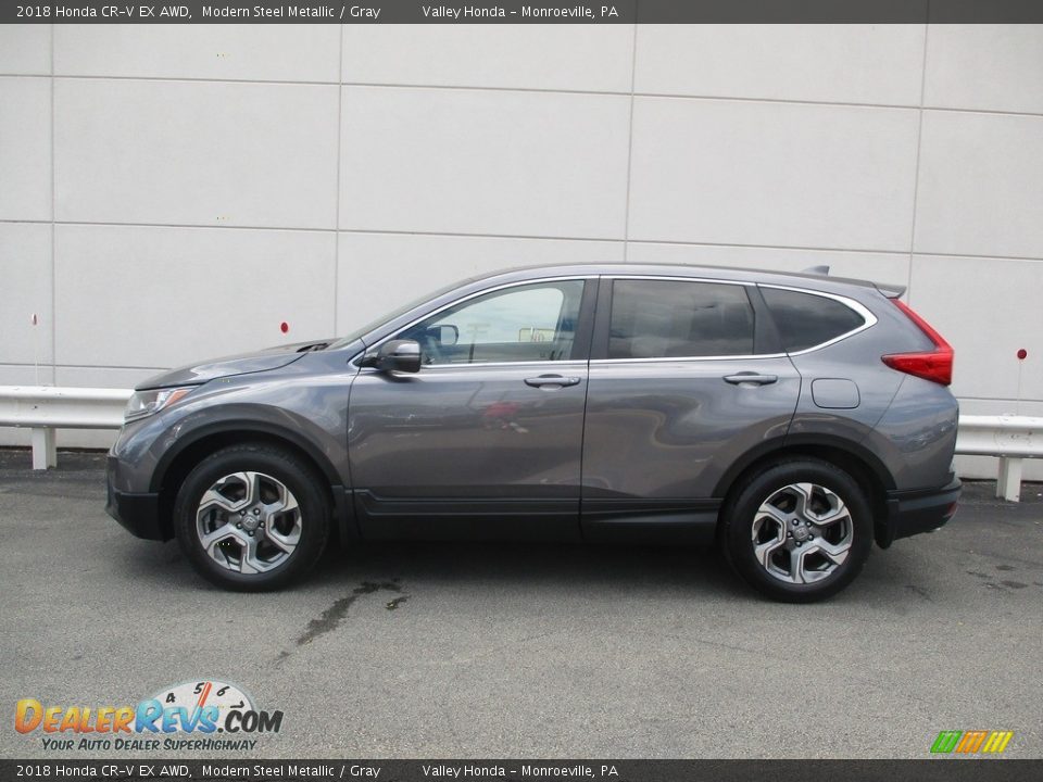 2018 Honda CR-V EX AWD Modern Steel Metallic / Gray Photo #2