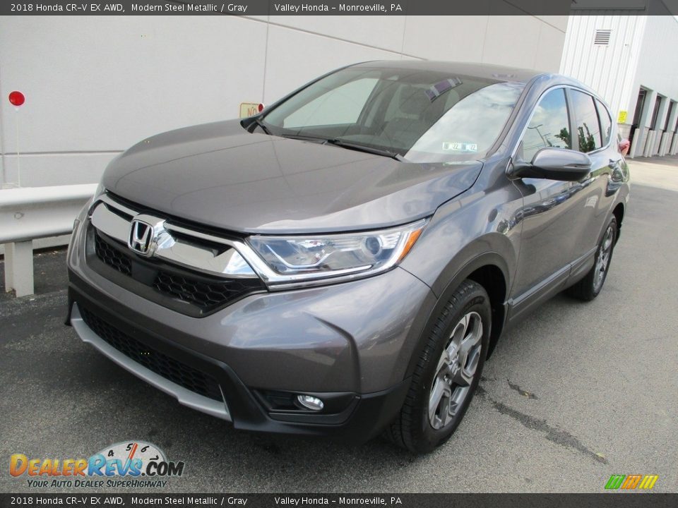 2018 Honda CR-V EX AWD Modern Steel Metallic / Gray Photo #9