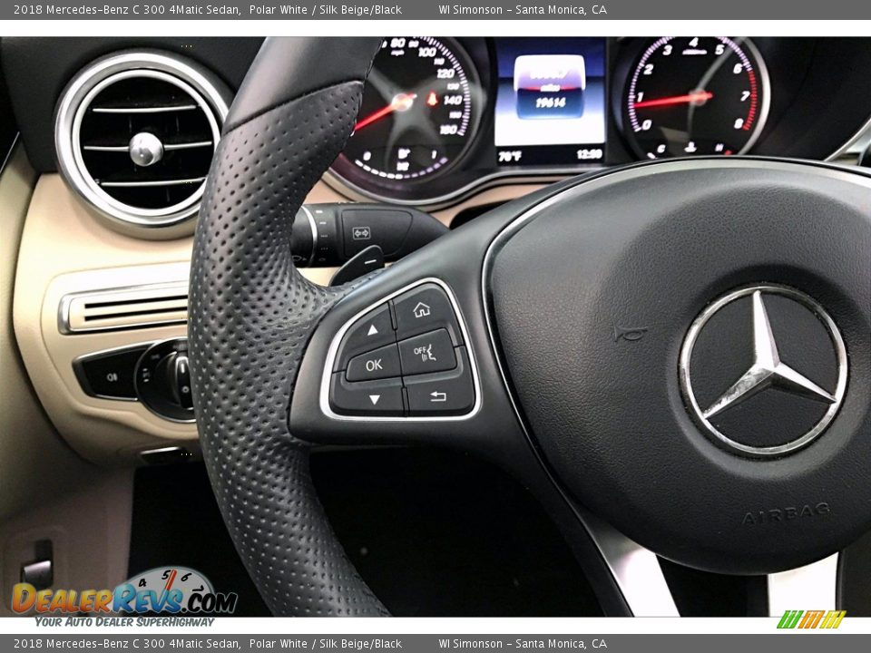 2018 Mercedes-Benz C 300 4Matic Sedan Polar White / Silk Beige/Black Photo #21