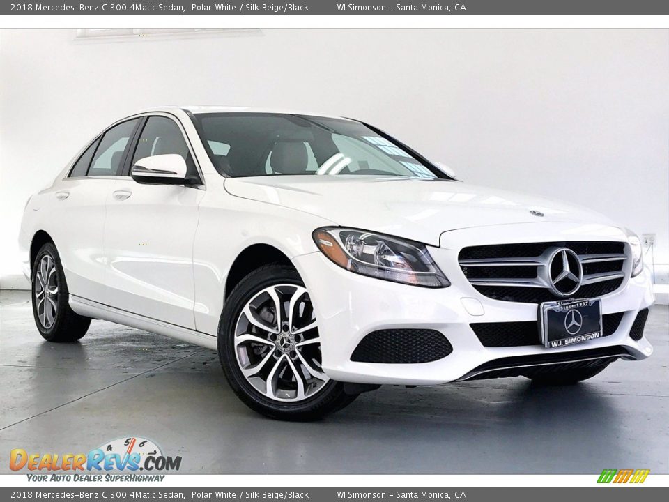 2018 Mercedes-Benz C 300 4Matic Sedan Polar White / Silk Beige/Black Photo #34