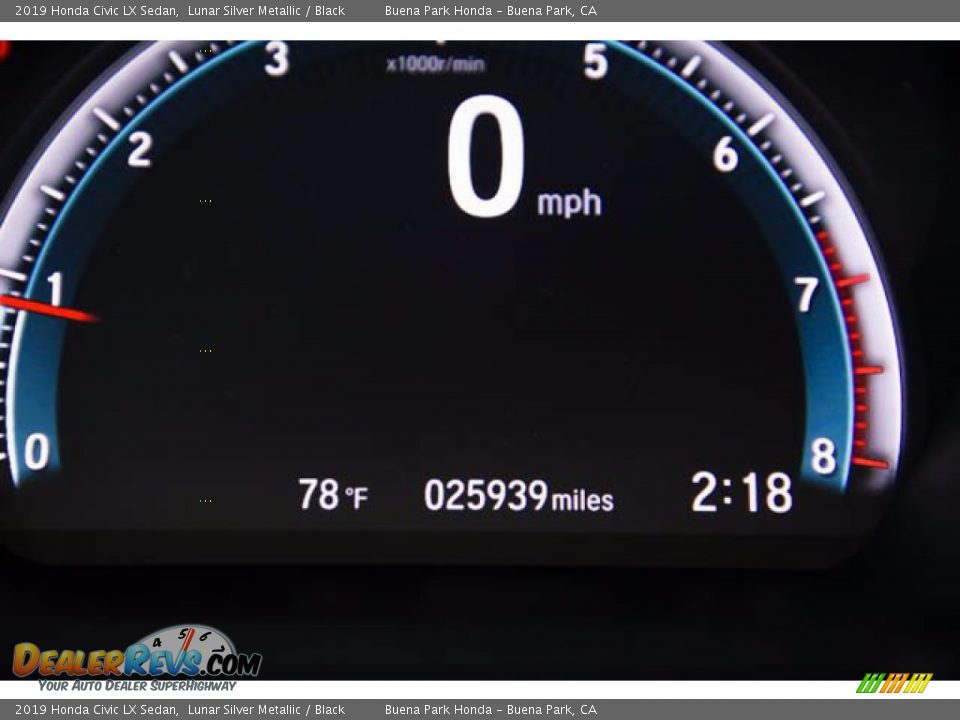 2019 Honda Civic LX Sedan Lunar Silver Metallic / Black Photo #6