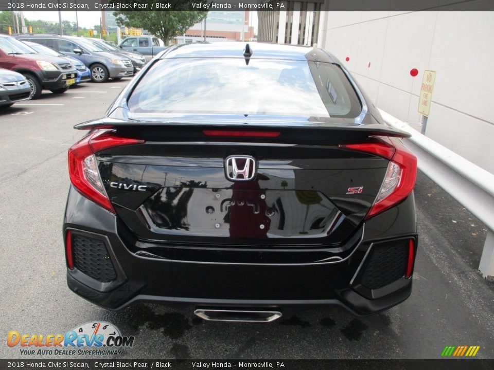 2018 Honda Civic Si Sedan Crystal Black Pearl / Black Photo #4