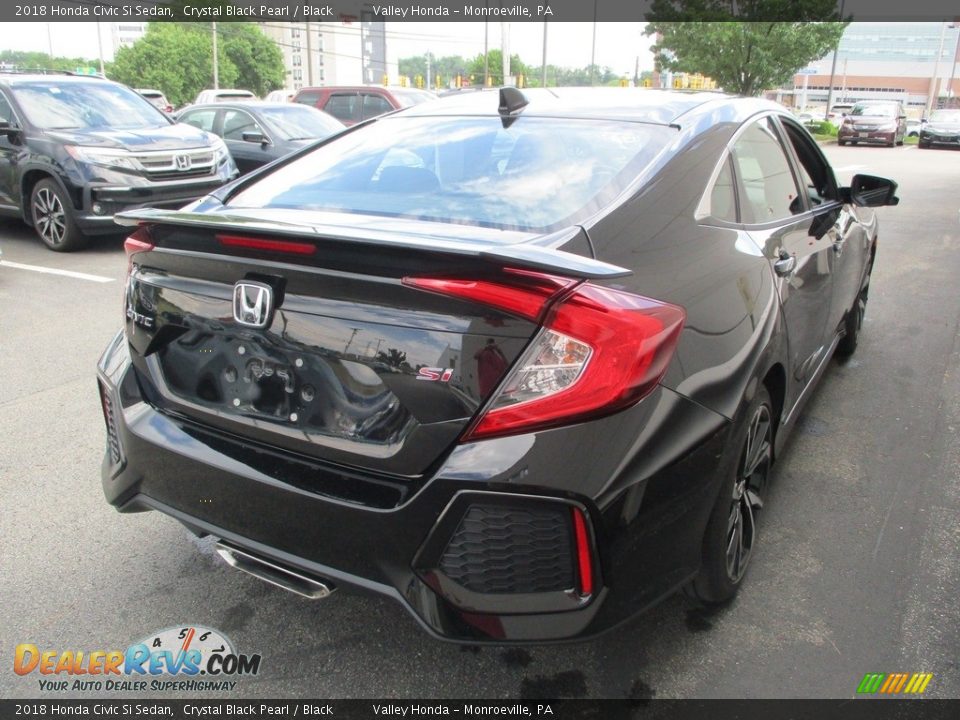 2018 Honda Civic Si Sedan Crystal Black Pearl / Black Photo #5