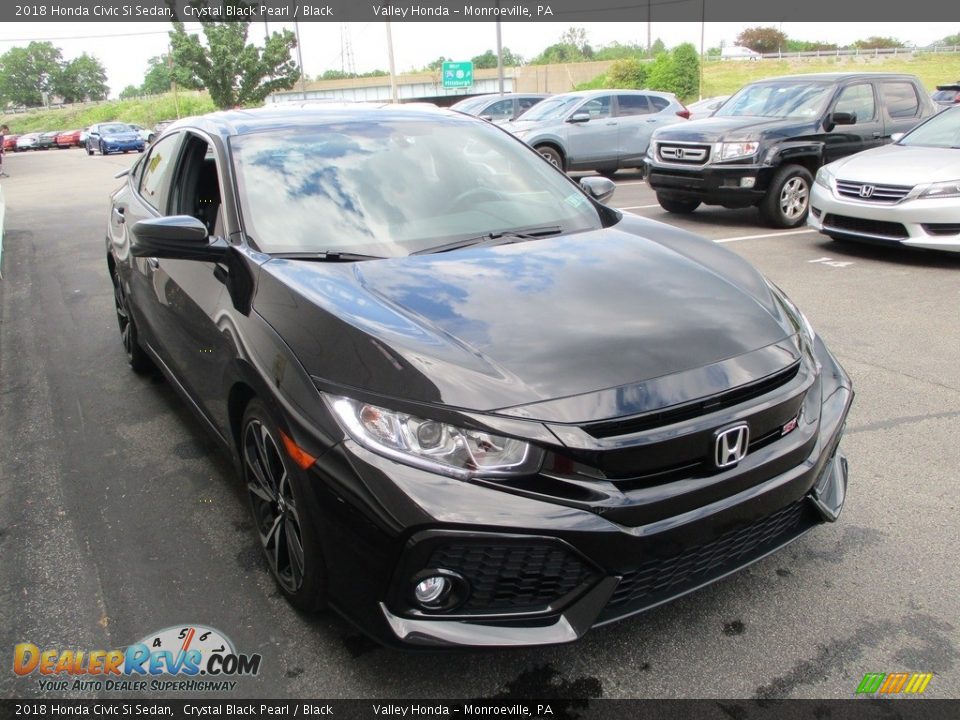 2018 Honda Civic Si Sedan Crystal Black Pearl / Black Photo #8