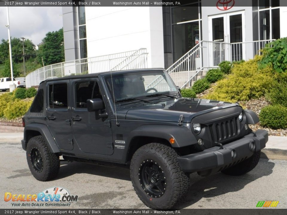 2017 Jeep Wrangler Unlimited Sport 4x4 Black / Black Photo #1