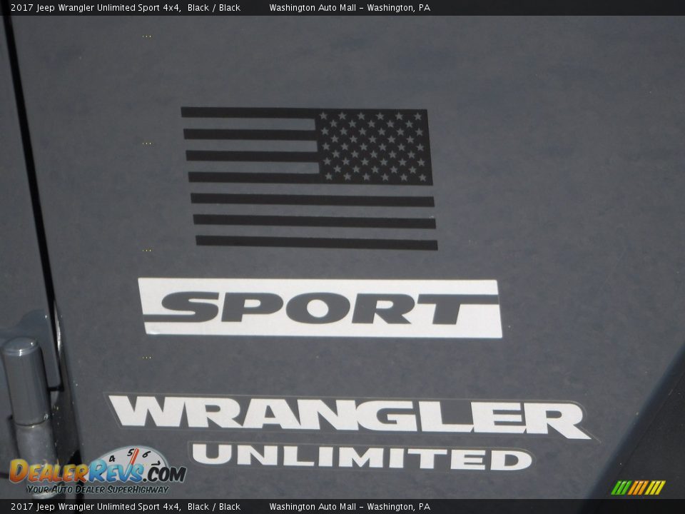 2017 Jeep Wrangler Unlimited Sport 4x4 Black / Black Photo #8