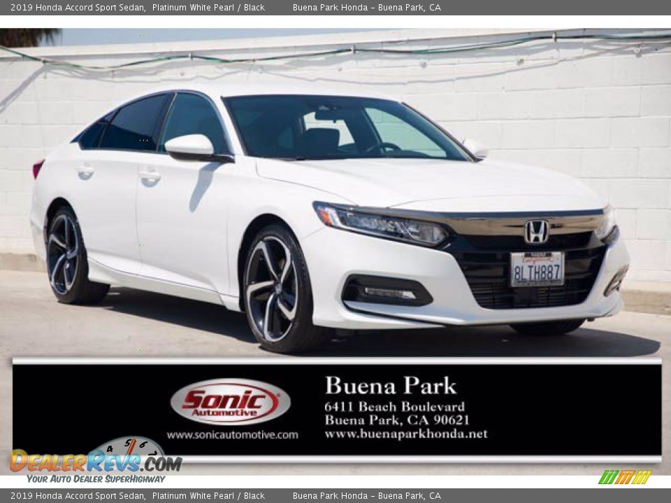 2019 Honda Accord Sport Sedan Platinum White Pearl / Black Photo #1