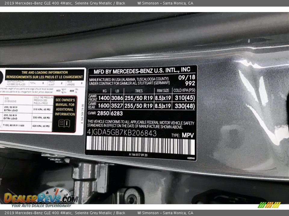 2019 Mercedes-Benz GLE 400 4Matic Selenite Grey Metallic / Black Photo #33