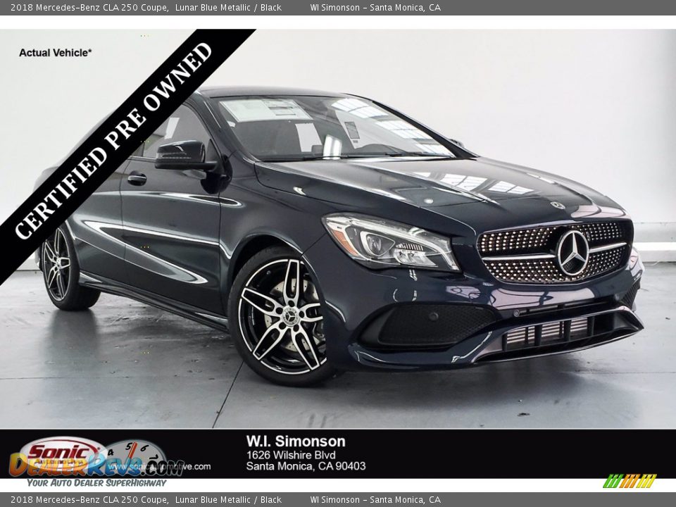 2018 Mercedes-Benz CLA 250 Coupe Lunar Blue Metallic / Black Photo #1