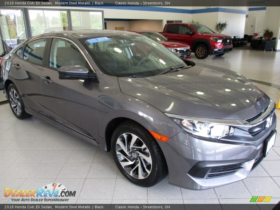 2018 Honda Civic EX Sedan Modern Steel Metallic / Black Photo #3