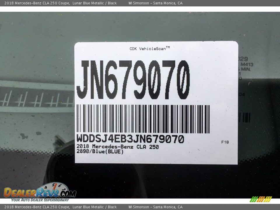 2018 Mercedes-Benz CLA 250 Coupe Lunar Blue Metallic / Black Photo #11