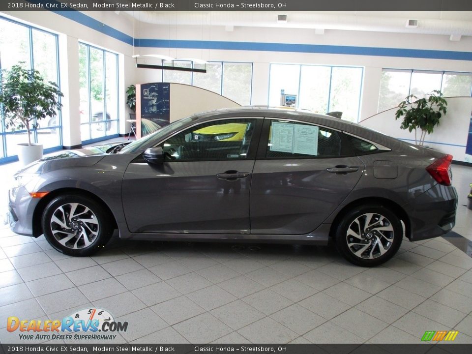 2018 Honda Civic EX Sedan Modern Steel Metallic / Black Photo #10