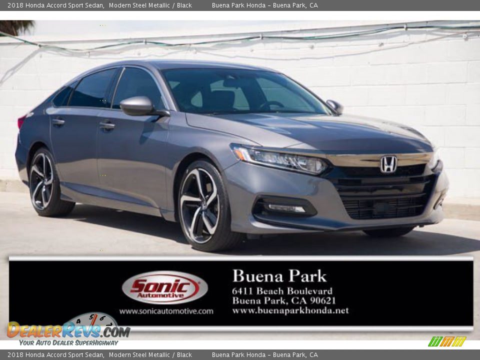 2018 Honda Accord Sport Sedan Modern Steel Metallic / Black Photo #1