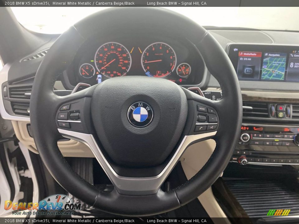 2018 BMW X5 sDrive35i Mineral White Metallic / Canberra Beige/Black Photo #18