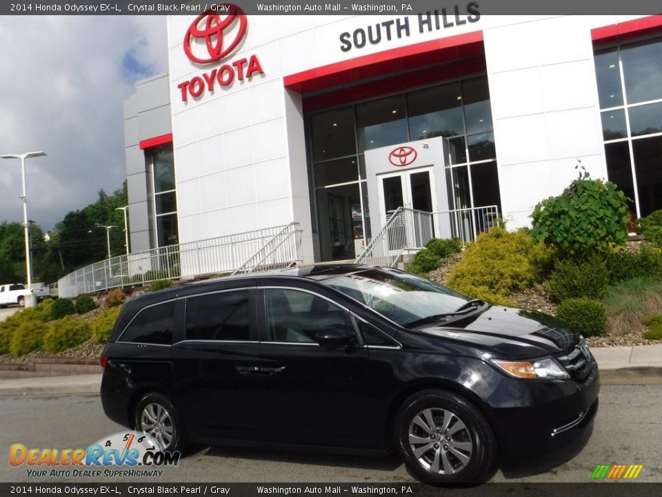 2014 Honda Odyssey EX-L Crystal Black Pearl / Gray Photo #2