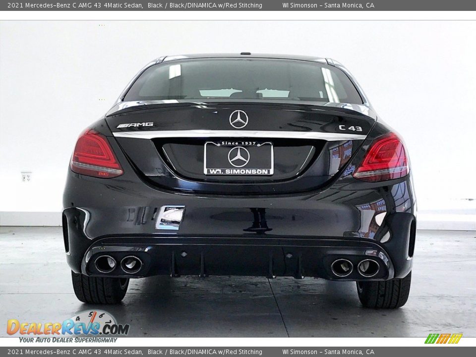 2021 Mercedes-Benz C AMG 43 4Matic Sedan Black / Black/DINAMICA w/Red Stitching Photo #3