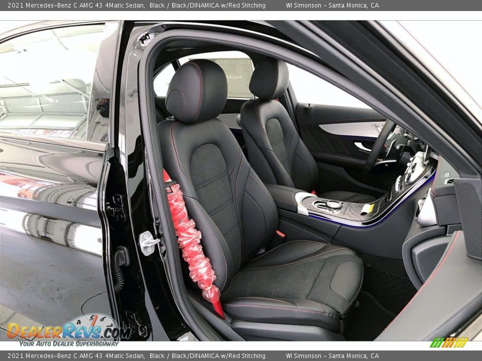 Black/DINAMICA w/Red Stitching Interior - 2021 Mercedes-Benz C AMG 43 4Matic Sedan Photo #5