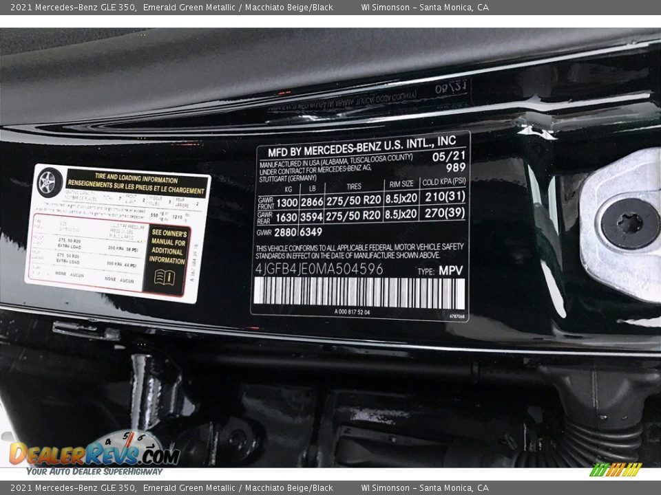 2021 Mercedes-Benz GLE 350 Emerald Green Metallic / Macchiato Beige/Black Photo #11