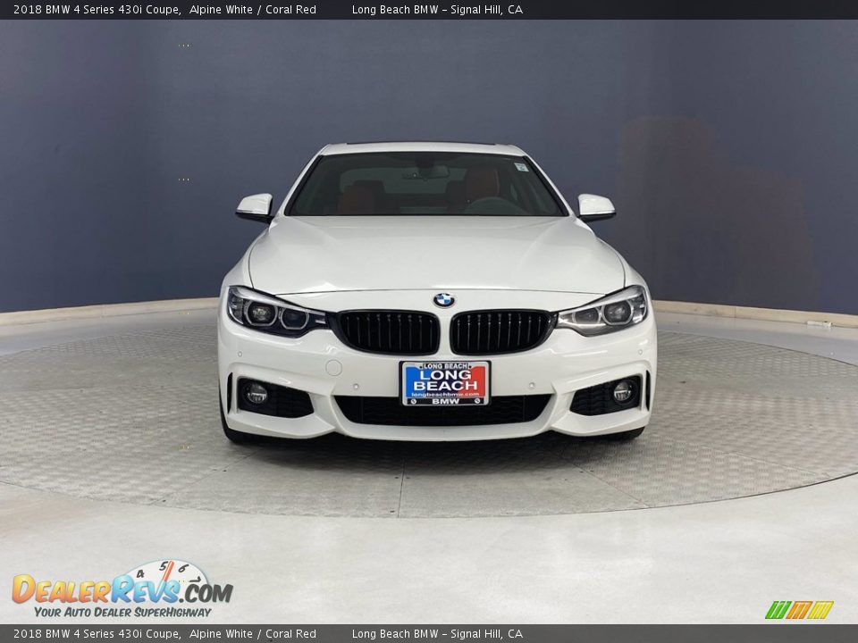 2018 BMW 4 Series 430i Coupe Alpine White / Coral Red Photo #2