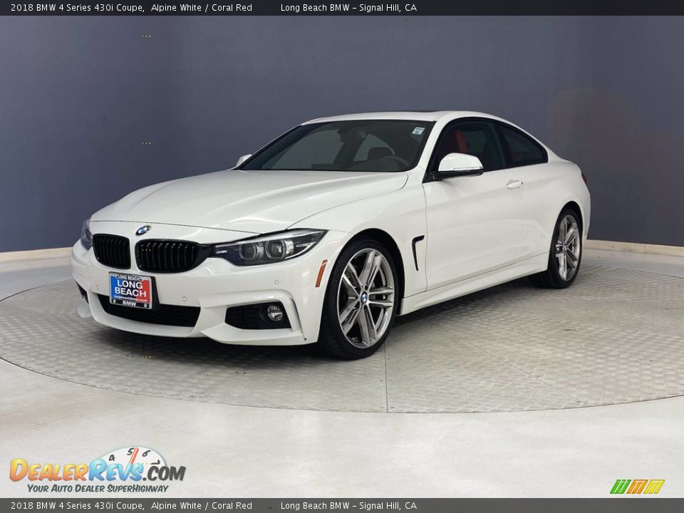 2018 BMW 4 Series 430i Coupe Alpine White / Coral Red Photo #3