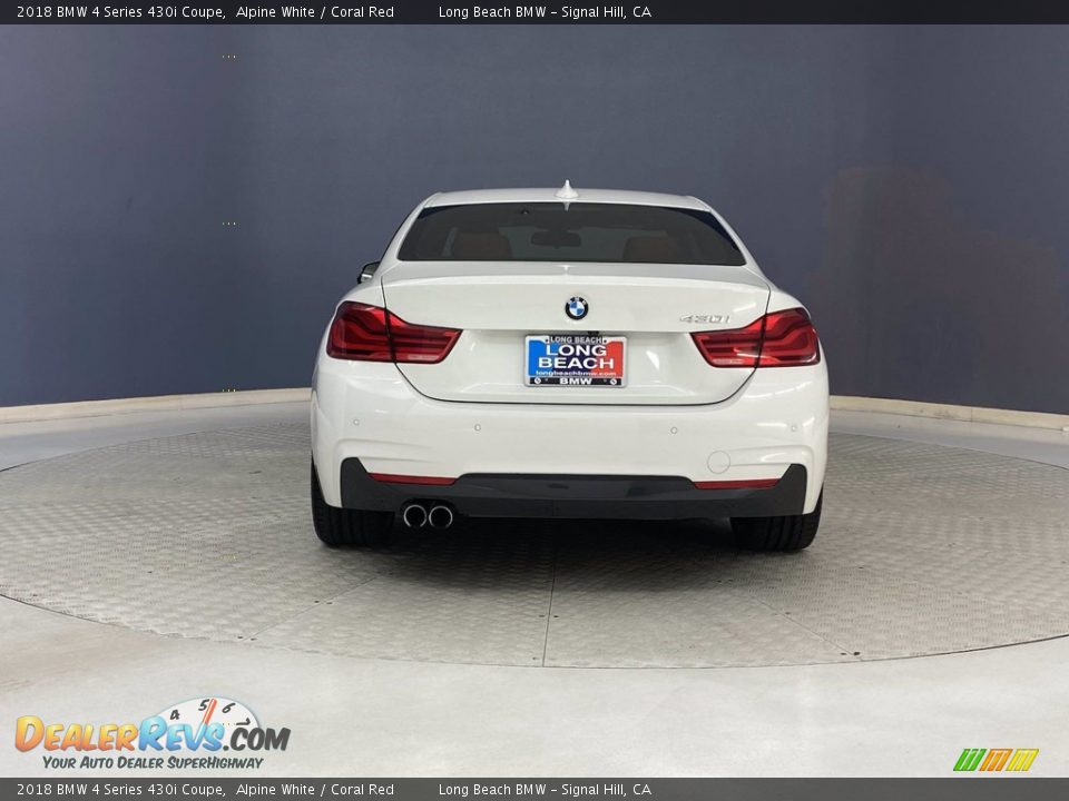 2018 BMW 4 Series 430i Coupe Alpine White / Coral Red Photo #4